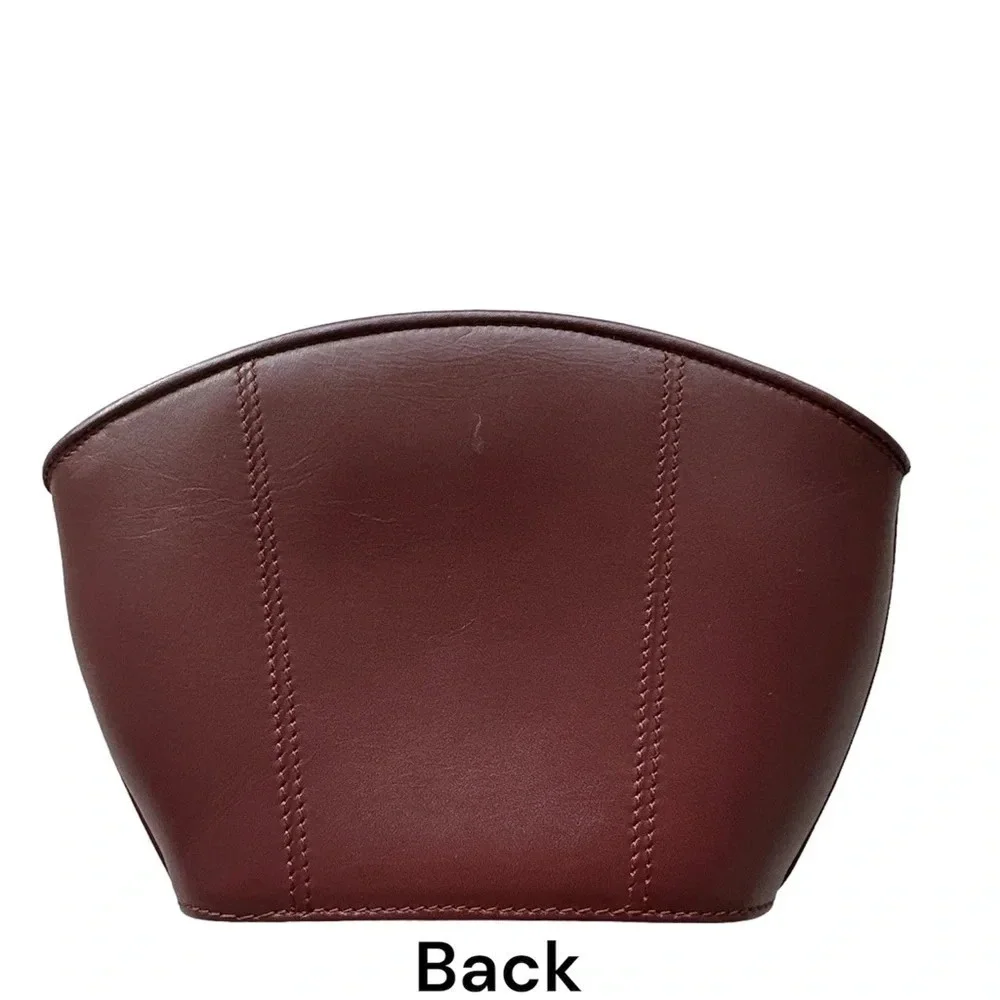 Les must de Cartier Burgundy Cosmetic Pouch Clutch Like New Condition
